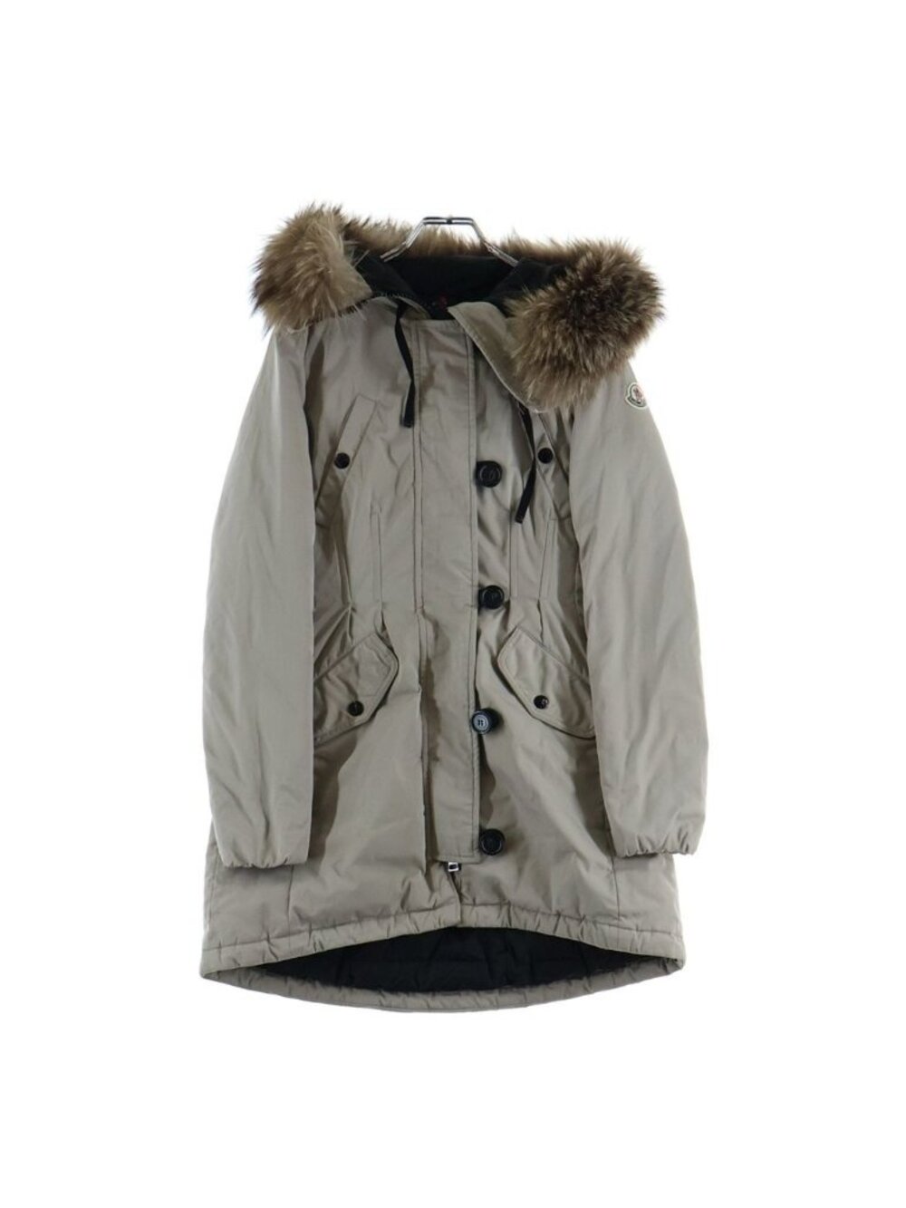 Moncler Aredhel Fox Fur Down Coat Beige
